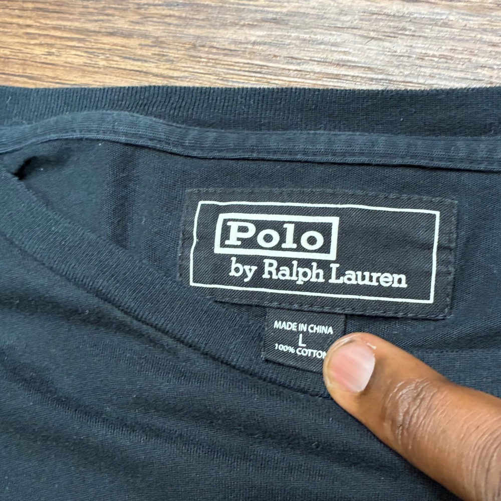 Y2K Polo Ralph Lauren PRL & Co Eagle Graphic T Shirt Mens L Black 1967 USA - Picture 3 of 4